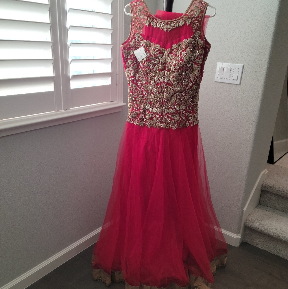 Red Anarkali - 3 piece outfit